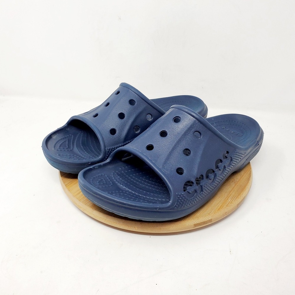 Crocs Baya‎ Slide Sandals Womens 9 Blue Slip On Shoes Pool Beach - Picture 2 of 12